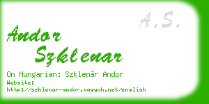 andor szklenar business card